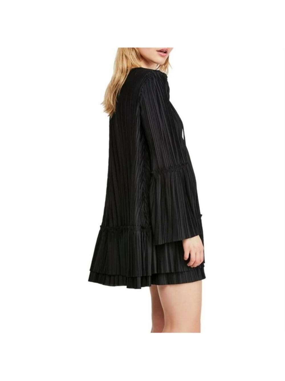 Free‎ People Cant Help It Mini Dress Black Pleated Dress Size Small - Picture 2 of 10